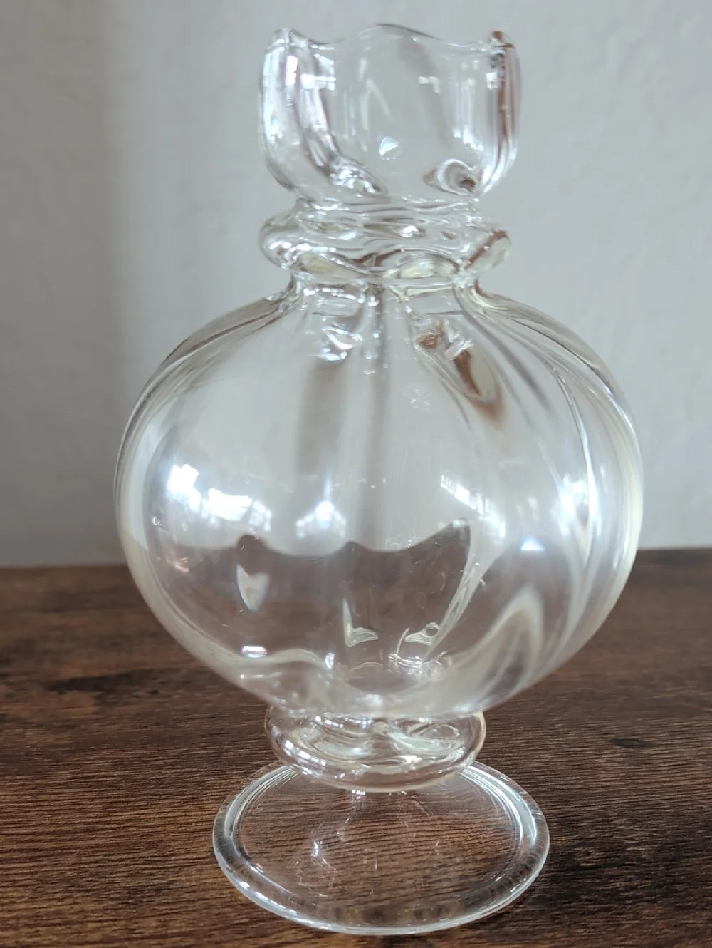 Clear Blown Glass Decorative Vase pomegranate Bud Vase Taper Candle Holder